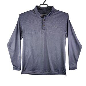 Men's Blue Pebble Beach Performance Polo Shirt Long Sleeve Size L